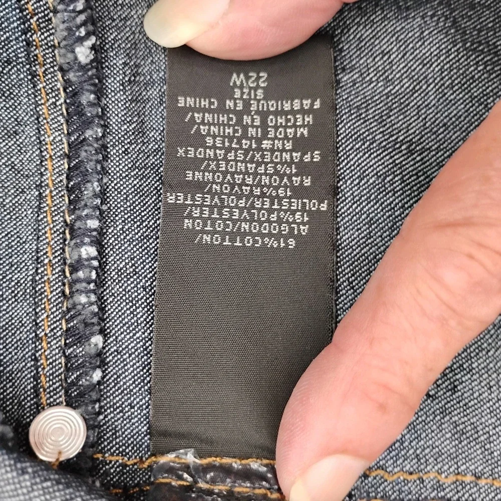 A3 Denim Womens Plus Size 22W Dark Wash Capri Jeans Cropped DN1W3180C6W NEW - Picture 10 of 16